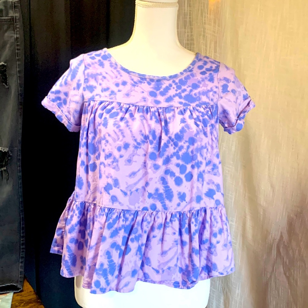 Cat & Jack girls tie-dye purple blue pinks xlg 14